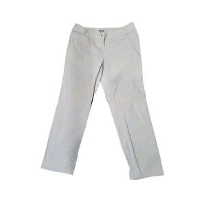 J. Jill Pants Straight Leg Mid Rise Flat Front Cotton Stretch Stone Women's 12P